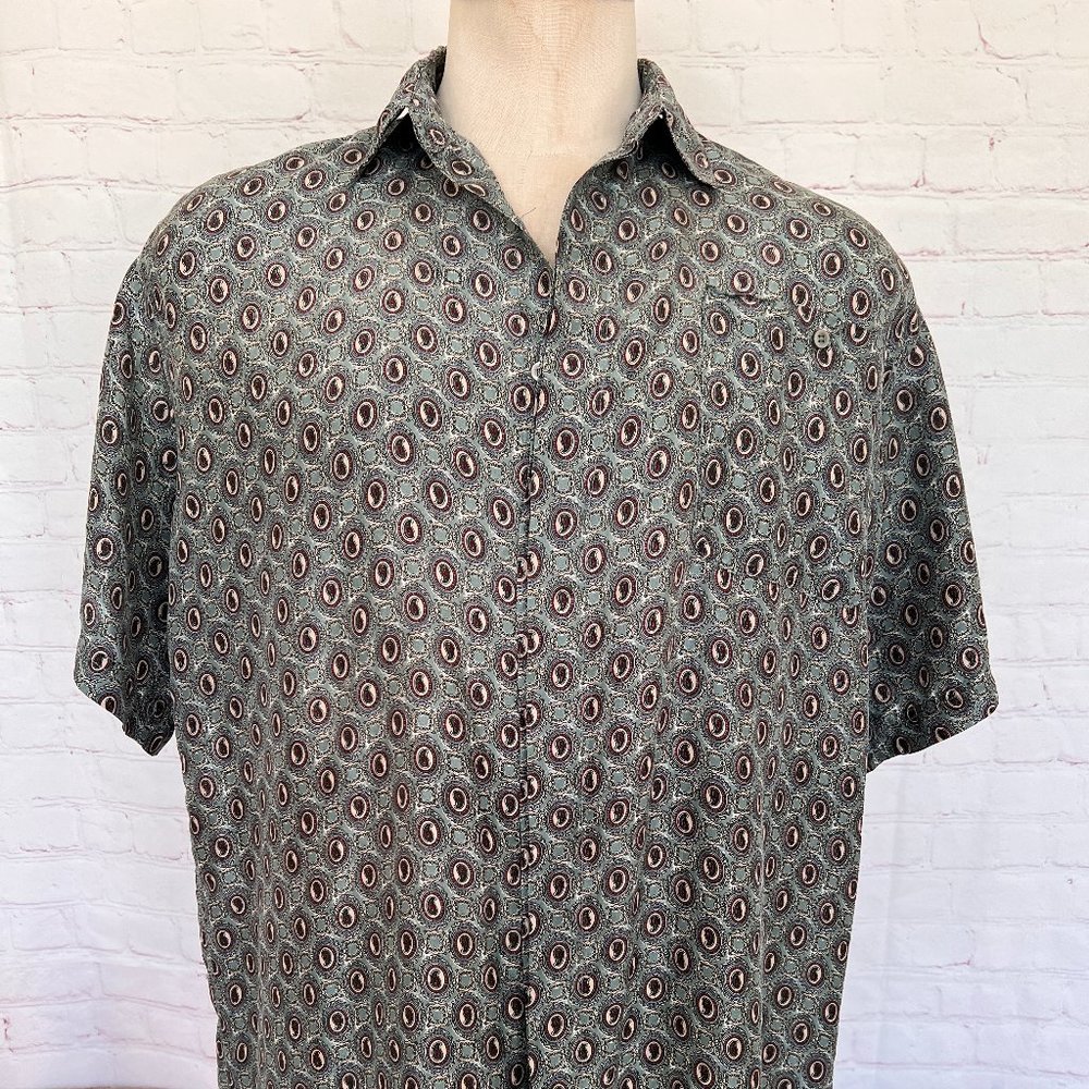 Paisley Silk Short Sleeve Shirt - Colore Italia - Size Large
